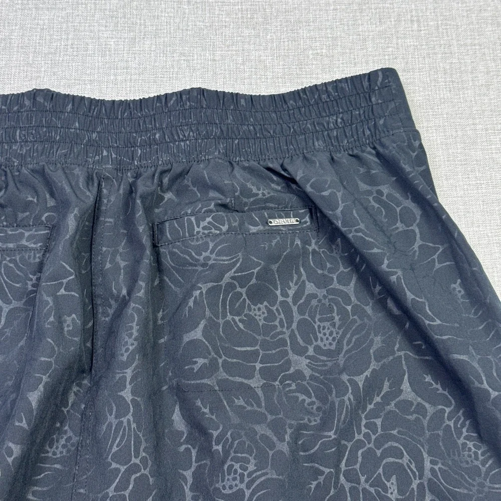 Orvis Skort Womens XL Black Floral Athletic Pull On Mesh Pockets Built-In Shorts